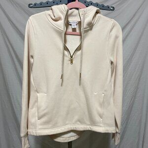 Athleta Cream Hoodie in size XS.  Thumb hole in sleeve, half zip front.
